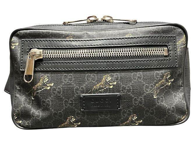 Borsa a tracolla Gucci in canvas e pelle nera Nero