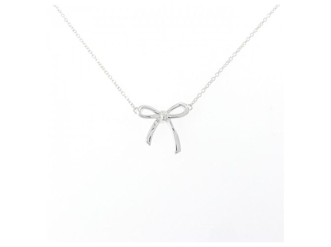 Autre Marque Tiffany Bow Halskette Silber