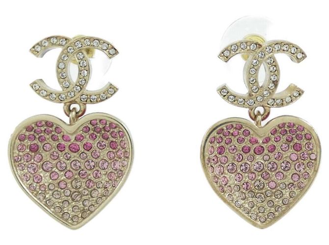 Pendientes de botón Chanel ABA403 Pink Rosa