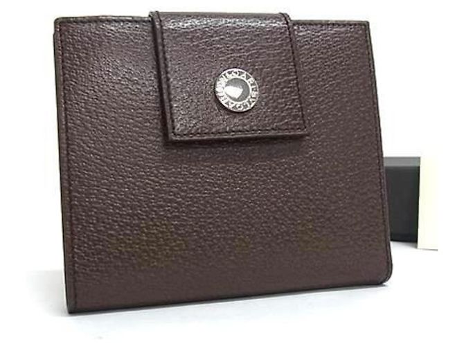 Bulgari Bvlgari Bi-fold Wallet in Brown Leather