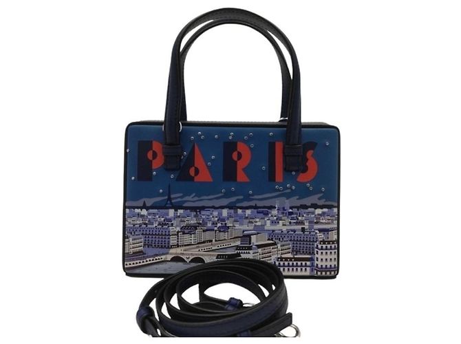 Borsa Loewe Postal Small City Paris Blu