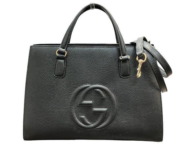 Borsa a tracolla 2-Way Soho in pelle Gucci Nero