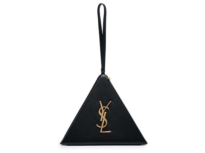 Autre Marque Clutch Pyramide Small in pelle nera Saint Laurent Nero