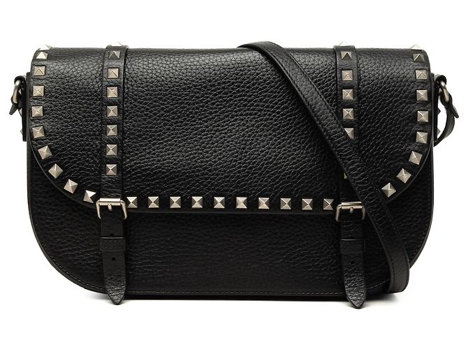 Borsa a tracolla Valentino Rockstud in pelle nera Nero