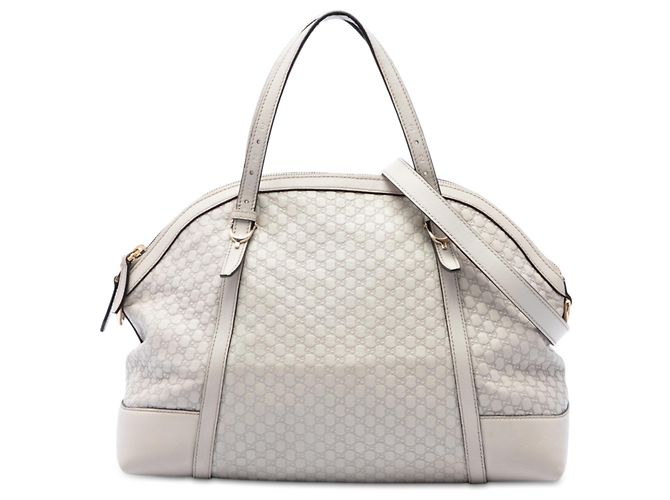 Bolso Gucci Nice Dome Satchel Large Microguccissima Blanco