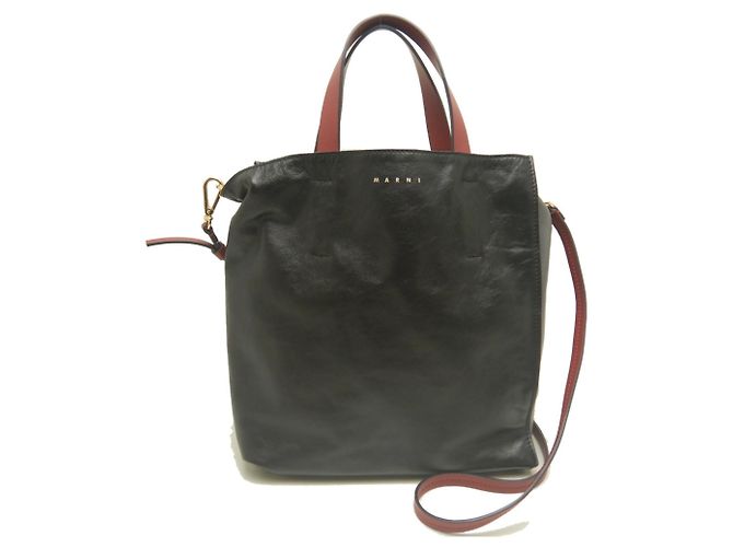 Marni Museo Soft Small Tote Bag Marrom Preto