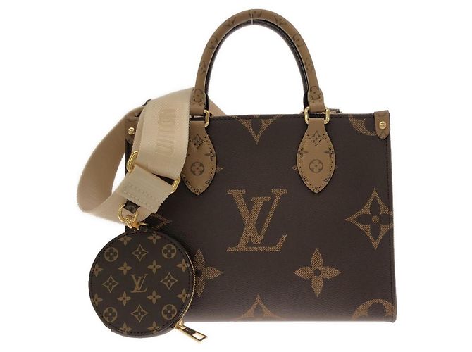 Sac à main Louis Vuitton Monogram Giant OnTheGo PM Marron