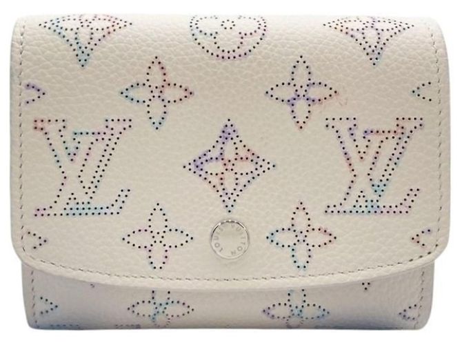 Louis Vuitton Mahina Tri-Fold Wallet Beige