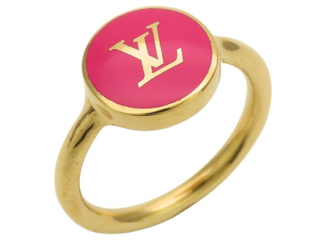 Anel banda Louis Vuitton ouro e rosa Dourado