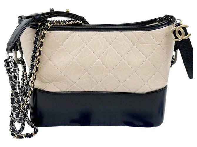 Borsa a tracolla Chanel Gabrielle Nero Beige