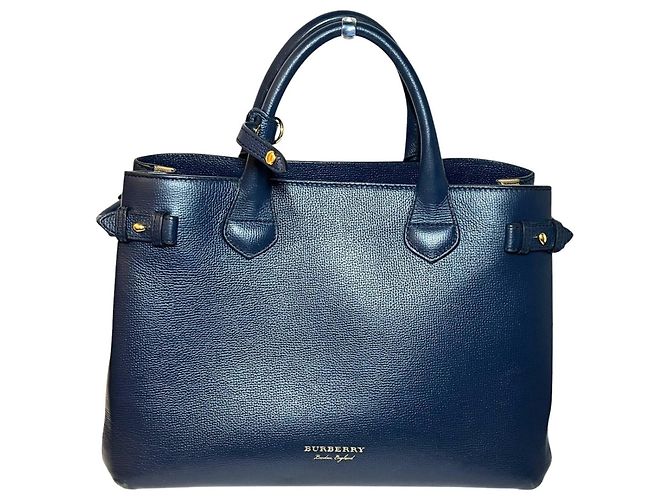Borsa a mano Burberry Banner Medium Blu navy
