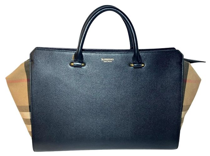 Borsa a mano Burberry Banwell Medium Blu navy