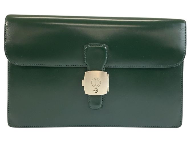 Alfred Dunhill Pochette en cuir vert Dunhill