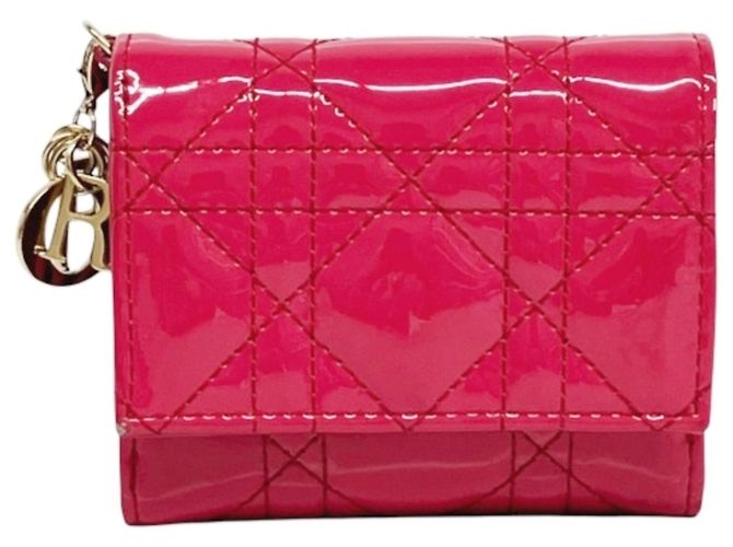 Cartera Lady Tri-fold Christian Dior Rosa