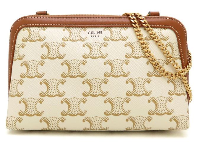 Céline Bolsa de Ombro Clutch com Corrente Celine Branco
