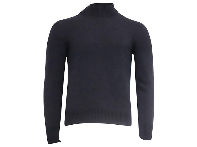 Tom Ford Strickpullover mit Stehkragen aus schwarzem Kaschmir