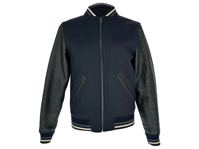 Apc Giacca Letterman A.P.C. Copper con zip in lana blu navy