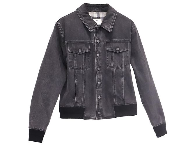 Autre Marque Saint Laurent Jeansjacke aus grauer Baumwolle