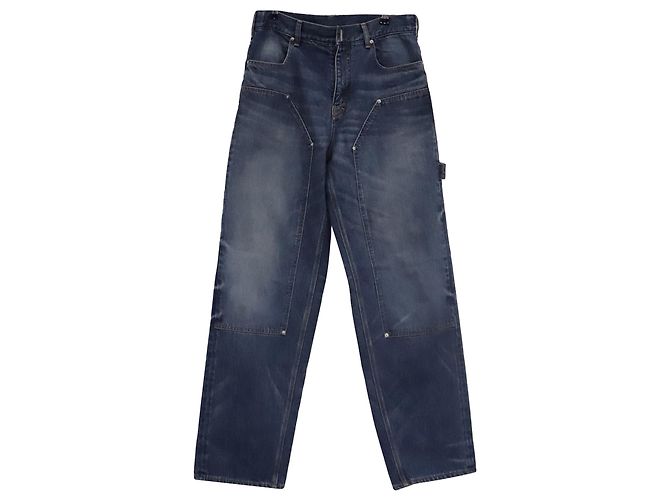 Jeans in denim a gamba larga Givenchy in cotone blu Blu chiaro