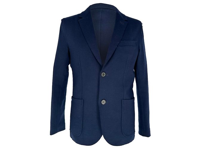 Lanvin einreihiger Blazer mit Taschen aus dunkelblauer Wolle Marineblau