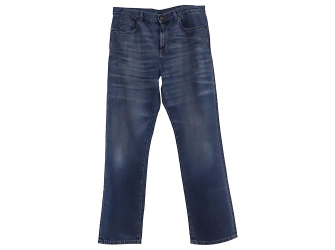 Autre Marque Vaqueros de tiro medio Saint Laurent en algodón azul Azul claro
