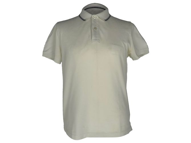 Polo Prada de manga curta em algodão branco Cru