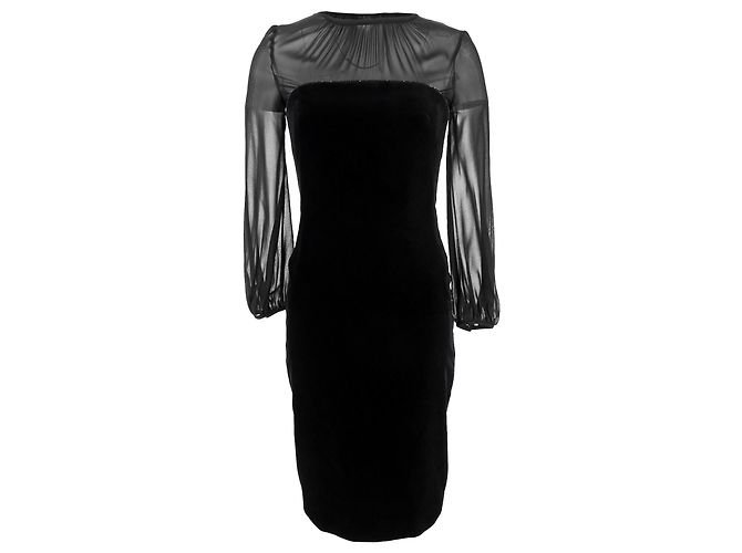 Abito midi Carl decorato Max Mara in velluto nero