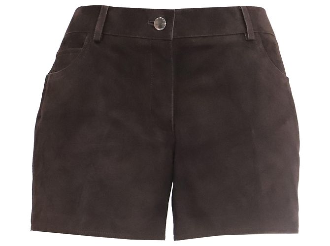 Michael Kors Mini Shorts aus braunem Lammleder