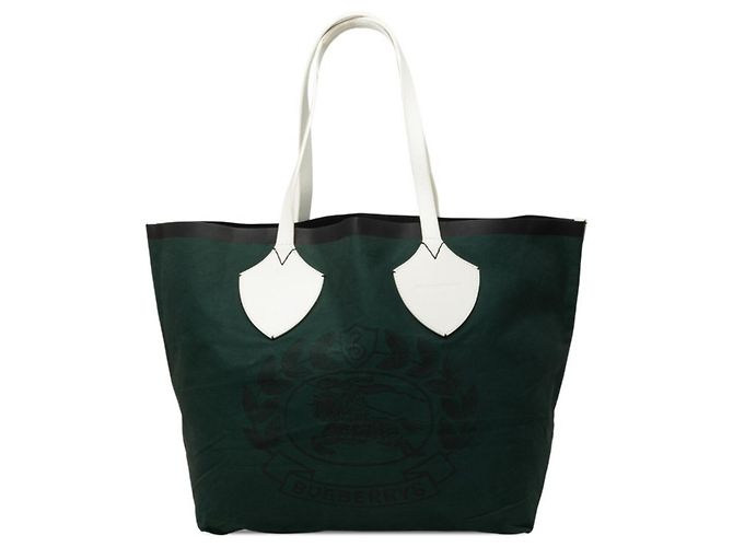 Burberry Archive Crest Tote Bag Weiß Grün