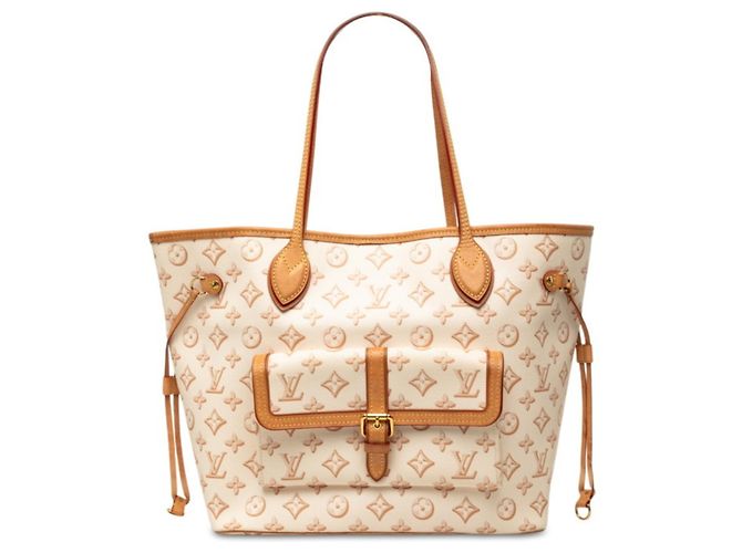 Sac cabas Louis Vuitton Monogram Fall for You Neverfull MM Beige Écru Monogramme