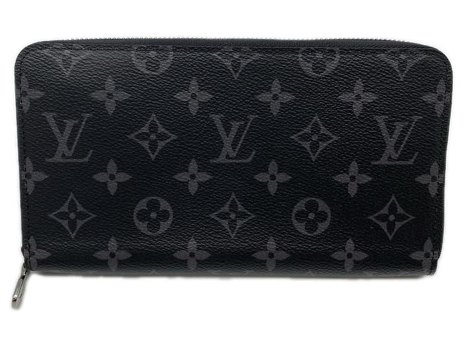 LOUIS VUITTON Monogram Eclipse Zippy Organizer Long Wallet Marrom Preto