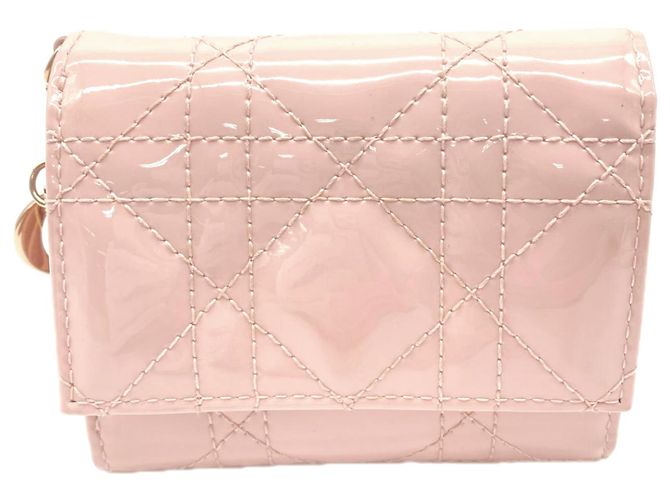 Cartera tri-fold Lady Dior Christian Dior Beige