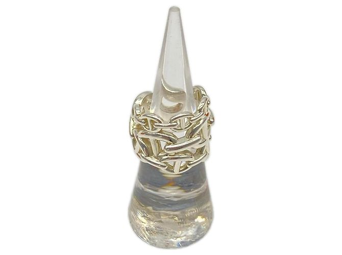 Hermès Hermes Chaine d'Ancre Silver Band Ring Silvery