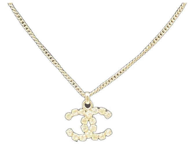 Chanel Coco Mark Strass-Halskette Silber