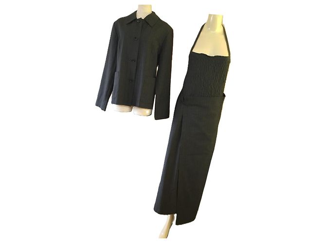 Comme Des Garcons Comme des Garçons Robe de Chambre Wool Pinstripe Suit Set Black