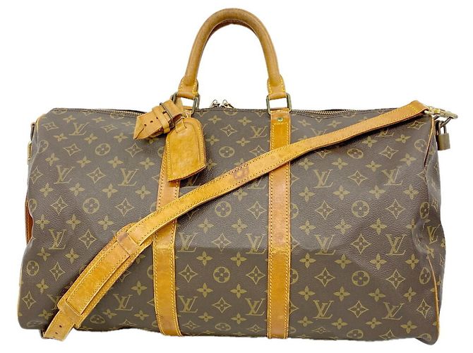 Louis Vuitton Boston Monogram Keepall Bandoulière 50 Marrone