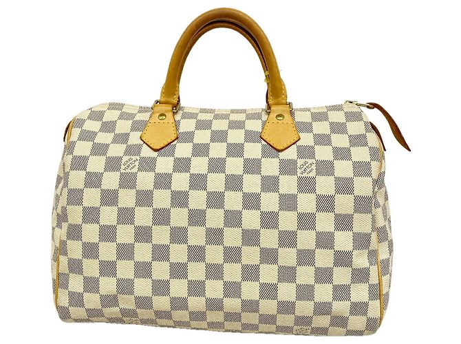 Louis Vuitton Damier Azur Speedy 30 Handtasche Weiß