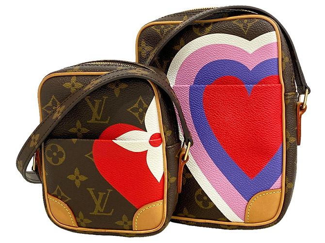 Bolsa de Ombro Louis Vuitton Monogram Game On Panam Set Marrom Vermelho