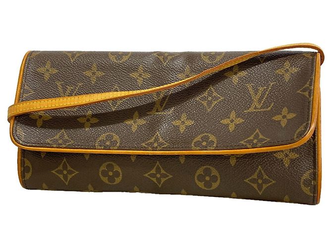 Borsa a tracolla Louis Vuitton Monogram Pochette Twin GM Marrone