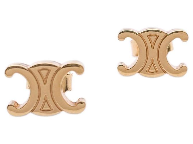 Céline Boucles d'oreilles à clous en métal doré CELINE Triomphe