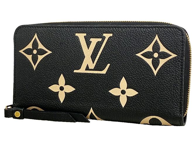 Portafoglio Zippy Louis Vuitton Monogram Empreinte Bicolor Nero Beige