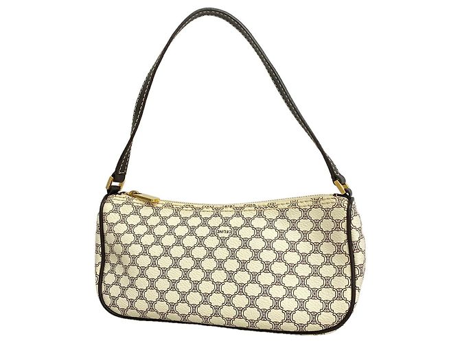 Céline Celine Macadam Handtasche Weiß
