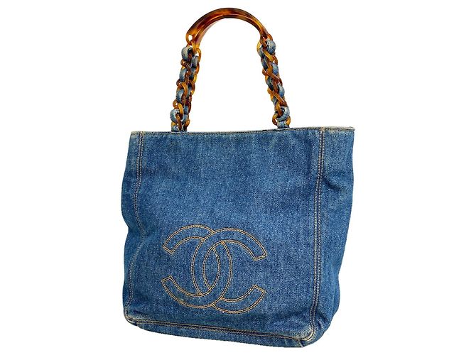 Chanel Denim Blue Tote Bag Blau