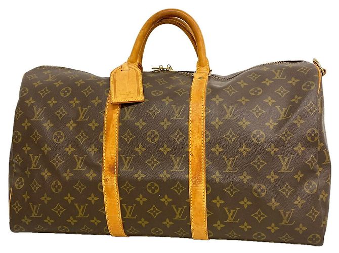 Louis Vuitton Boston Monogram Keepall Bandoulière 50 Marrom