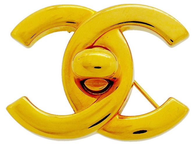 Chanel vergoldete Brosche Golden