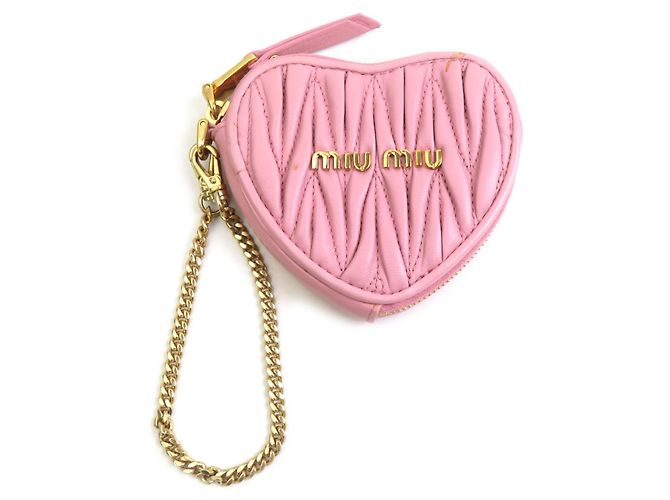 Monedero Miu Miu de piel rosa