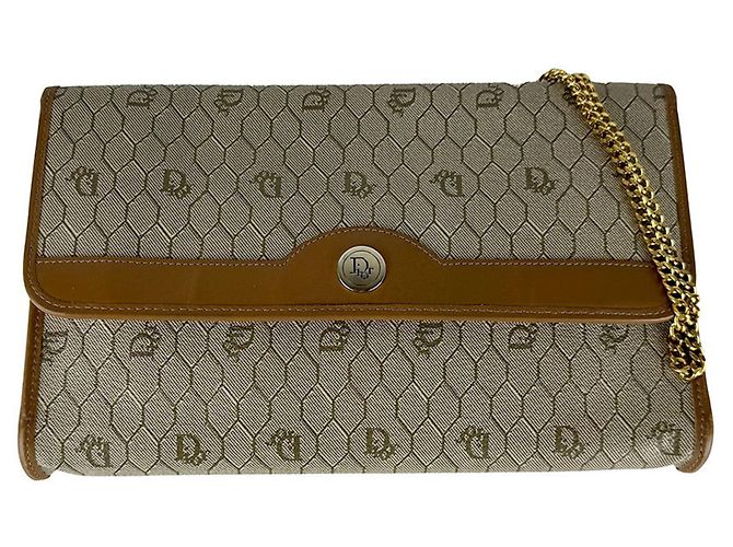 Borsa a tracolla Christian Dior Beige Brown Marrone