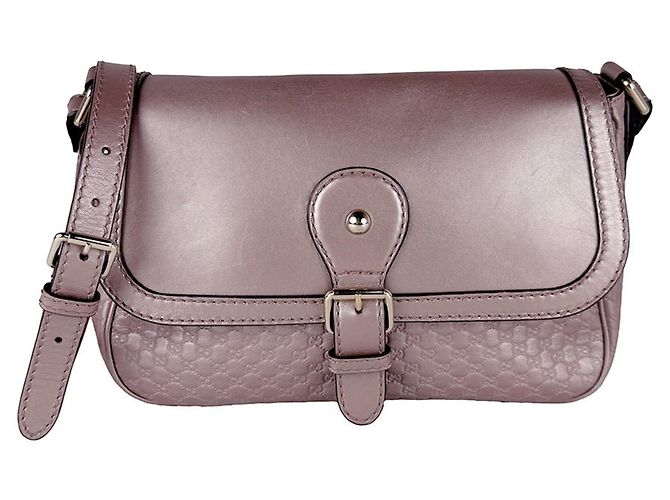 Bolsa de Ombro Gucci em Couro Microguccissima Prata Bege