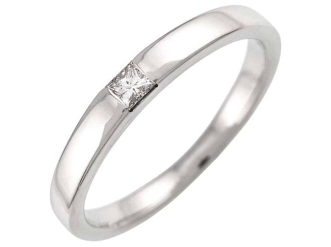 Harry Winston Ehering aus Platin mit Diamant im Princess-Schliff