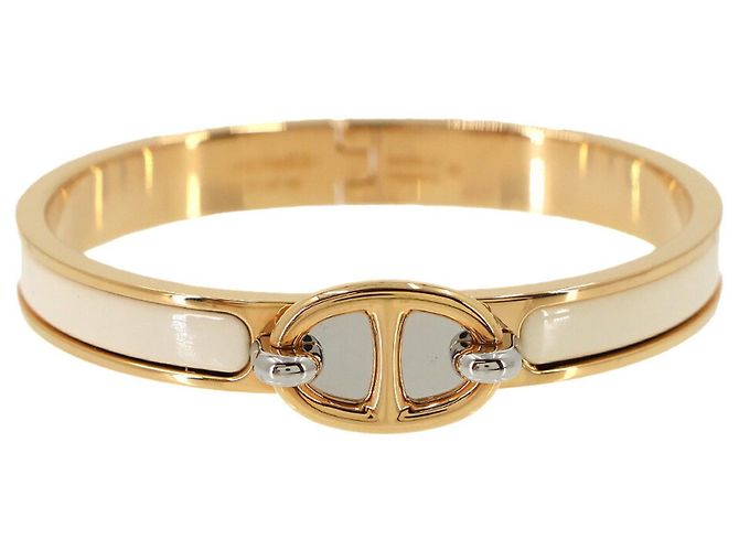 Bracciale Hermès Mini Clic Chaine d'Ancre Argento D'oro Crudo